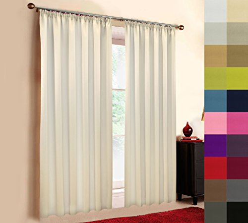 A-TEXTILE-24 Hochqualitativer Verdunkelungsvorhang nach Maß, Kräuselband, auf Maß vorhänge, Maßanfertigung, Gardinen nach Maß, Vorhang, Beige (Höhe: 230cm x Breite: 145cm) von A-TEXTILE-24