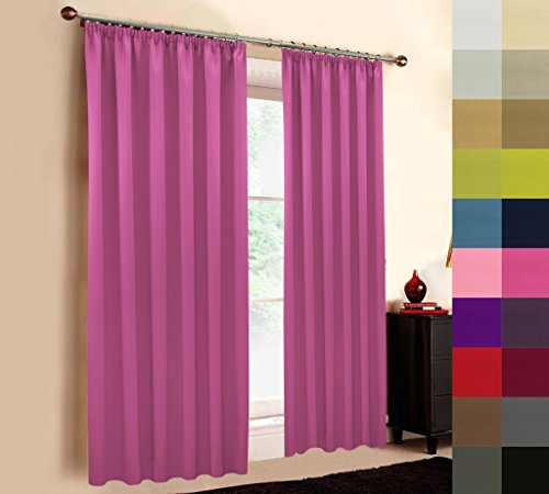 A-TEXTILE-24 Hochqualitativer Verdunkelungsvorhang nach Maß, Kräuselband, auf Maß vorhänge, Maßanfertigung, Gardinen nach Maß, Vorhang, Fuchsia (Höhe: 150cm x Breite: 145cm) von A-TEXTILE-24