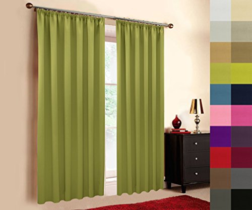 A-TEXTILE-24 Hochqualitativer Verdunkelungsvorhang nach Maß, Kräuselband, auf Maß vorhänge, Maßanfertigung, Gardinen nach Maß, Vorhang, Grün (Höhe: 245cm x Breite: 145cm) von A-TEXTILE-24
