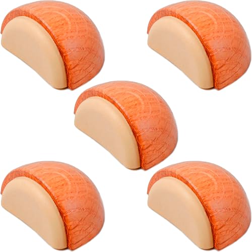 Stopps Für Holztüren - Türstopper Kleben Boden, Tür Stopper Boden, Türstopper Selbstklebend, Bodentür Stoppt In Pack 5 Einheiten - Eiche von A TODA LECHE