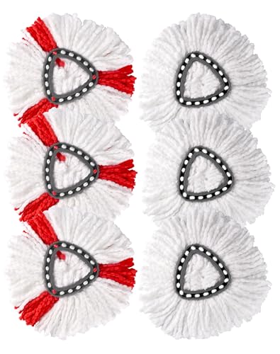 6 Stück Wischmopp Ersatzköpfe für Vileda Turbo 2in1 Mop, Wischmop Ersatzbezug, Mikrofaser Wischmob Ersatzmop Moppköpfe für Vileda Bodenwischer und EasyWring Clean Mopp,auch fur empfindliche Boden von A aBlumen