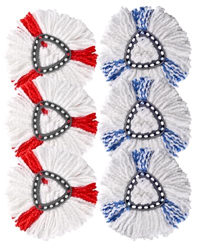 6 Stück Wischmopp Ersatzköpfe für Vileda Turbo 2in1 Mop, Wischmop Ersatzbezug, Mikrofaser Wischmob Ersatzmop Moppköpfe für Vileda Bodenwischer und EasyWring Clean Mopp,auch fur empfindliche Boden von A aBlumen