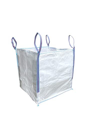 A&A SUPPLIES UK – 1 Tonne 1000kg Bausack, 90 x 90 x 90 cm, FIBC, große Jumbo-Tonnen-Säcke, Gartenabfallsack, Müll, strapazierfähig, industriell gewebtes Material, Container-Lagerung (1 Beutel) von A&A SUPPLIES UK