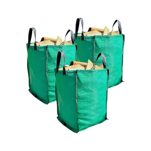 A&A SUPPLIES UK - 3 x 120l Gartensack Laubsack Gartenabfallsack stabil - Gartensäcke für Gartenabfälle - Grünschnittsäcke faltbar, robust aus PP, groß- Gewebe (3) von A&A SUPPLIES UK