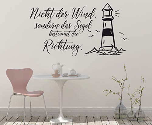 A&D-Foliendesign WANDTATTOO Spruch/Zitat Nicht der Wind, sondern das Segel bestimmt die Richtung! - (Größen.- und Farbauswahl) von A&D-Foliendesign