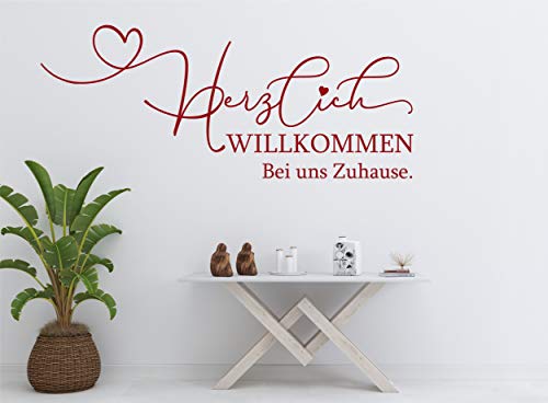 A&D-Foliendesign Wandtattoo-Wandaufkleber - Spruch/Flur ***Herzlich Willkommen bei Uns Zuhause*** - (Größen.- und Farbauswahl) von A&D-Foliendesign