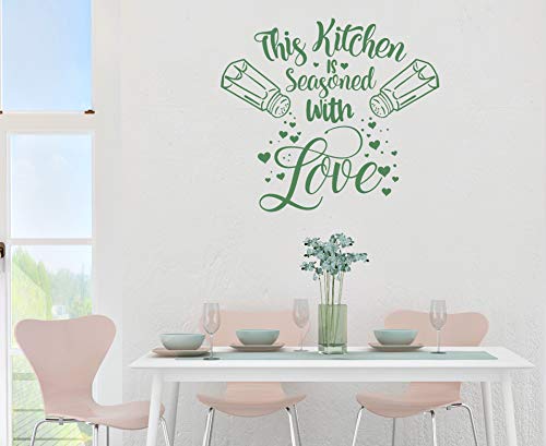 A&D-Foliendesign Wandtattoo Wandaufkleber - Spruch Küche ***This Kitchen is Seasoned with Love/Diese Küche ist gewürzt mit Liebe / 03***(Größen.- und Farbauswahl) von A&D-Foliendesign