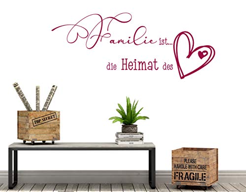 Wandaufkleber Wandtattoo Wandsticker - Spruch/Sprüche/Zitate ***Familie ist. die Heimat des Herzens*** (Größen.- und Farbauswahl) von A&D-Foliendesign