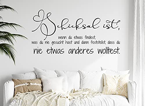 Wandtattoo Wandaufkleber Spruch - Schicksal ist - (Größen.- und Farbauswahl) Schlafzimmer Wohnzimmer von A&D-Foliendesign