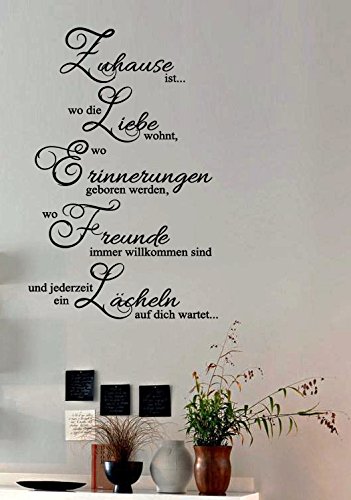 A&D Design - WANDTATTOO Sprüche/Zitate ***Zuhause ist wo die Liebe wohnt*** (Motiv 4, 70cm) von A&D design Deutschland