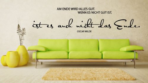 A&D design Deutschland WANDTATTOO Zitat Oscar Wilde - ***Am Ende Wird Alles gut.*** (Motiv 3, 100 cm) von A&D design Deutschland