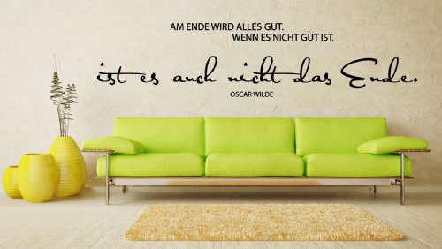 A&D design Deutschland WANDTATTOO Zitat Oscar Wilde - ***Am Ende Wird Alles gut.*** (Motiv 3, 120 cm) von A&D design Deutschland