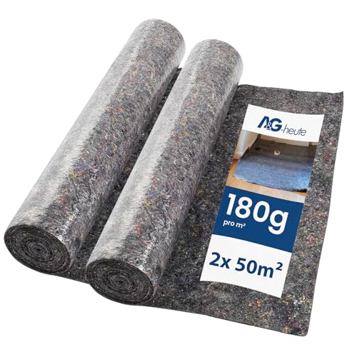 A&G-heute 100m² 180g/qm 2x 50m² Malervlies Abdeckvlies Schutzvlies Profi Qualität Rollen 100cm breit x 50lfm PE-beschichtet Malervliesrolle Abdeckfliesse für Boden Allzweckvlies von A&G-heute