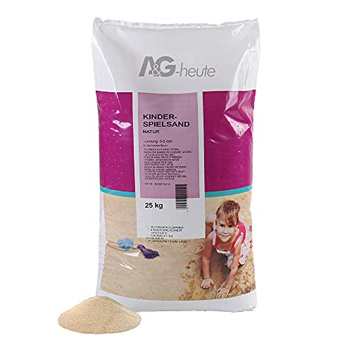 A&G-heute Min2C 25kg Spielsand Quarzsand für Kinderspielsand Sandkasten Sand Sandbox Dekosand geprüft gesiebt fein beige Qualität von A&G-heute