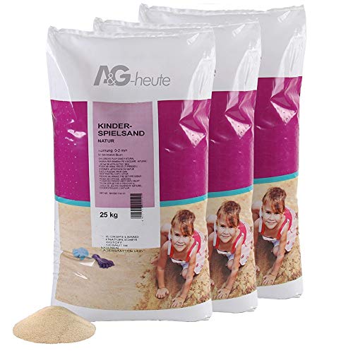 A&G-heute Min2C 75kg Spielsand Quarzsand für Kinderspielsand Sandkasten Sand Sandbox Dekosand geprüft gesiebt fein beige Qualität von A&G-heute