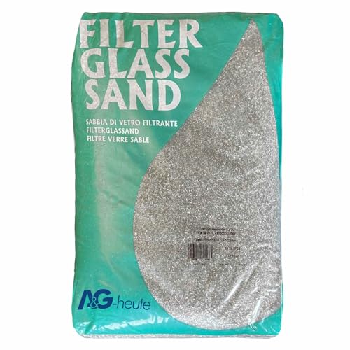 A&G-heute 20kg Glasfiltersand 0.5-1.25mm Körnung Filterglas Pool-Sandfilteranlagen Poolfilter Teichfilter für Filteranlagen Wasseraufarbeitung von A&G-heute