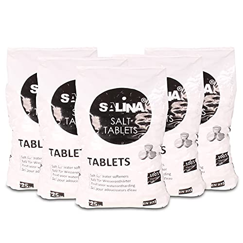 Salina 5 Säcke Regeneriersalz Tabletten à 25 kg Enthärtersalz Salztabletten für Enthärtungsanlagen Wasserenthärter Pooleinsatz von A&G-heute von A&G-heute