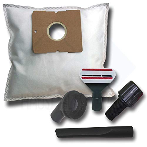 10 Staubsaugerbeutel + 4-teiliges Düsenset geeignet für Clatronic ECO-Clean BS1296 BS 1296 von A&H Haushaltswaren