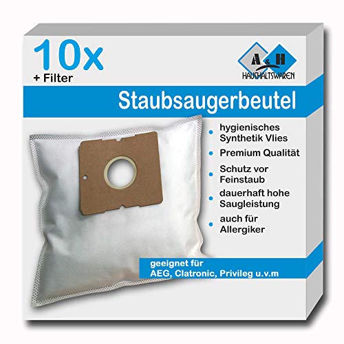 10 Staubsaugerbeutel geeignet für Dirt Devil DD7375-1 CAPOERA 1.1 | DD7375-2 CAPOERA 2.1 | DD 7700 rebel 70 | DD7700-3 REBEL70 von A&H Haushaltswaren