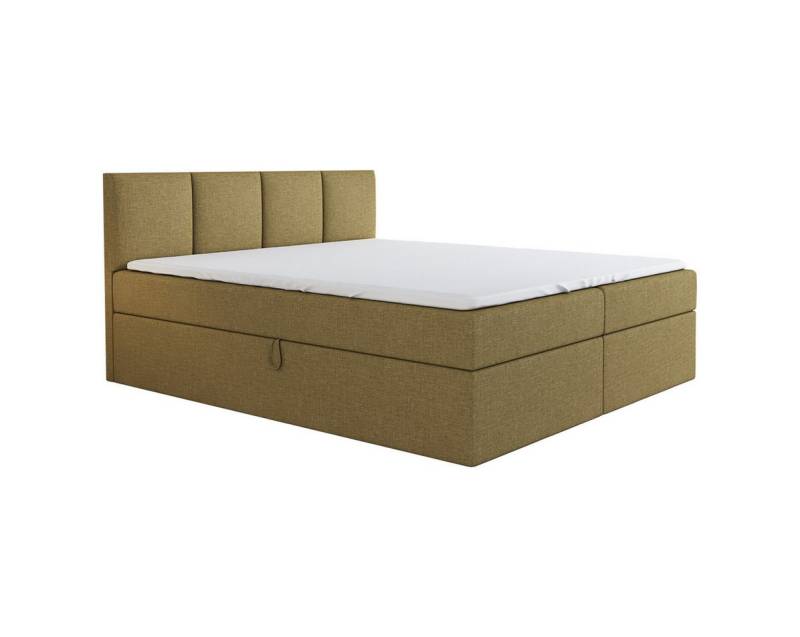A&J MöbelLand GmbH Boxspringbett ABI mit Bettkasten, Topper und gepolstertem Kopfteil. (Boxspringbett mit Bettkasten und gepolstertem Kopfteil. Inclusive Topper!, TOP ANGEBOT), Länge 208cm Höhe 106 cm von A&J MöbelLand GmbH