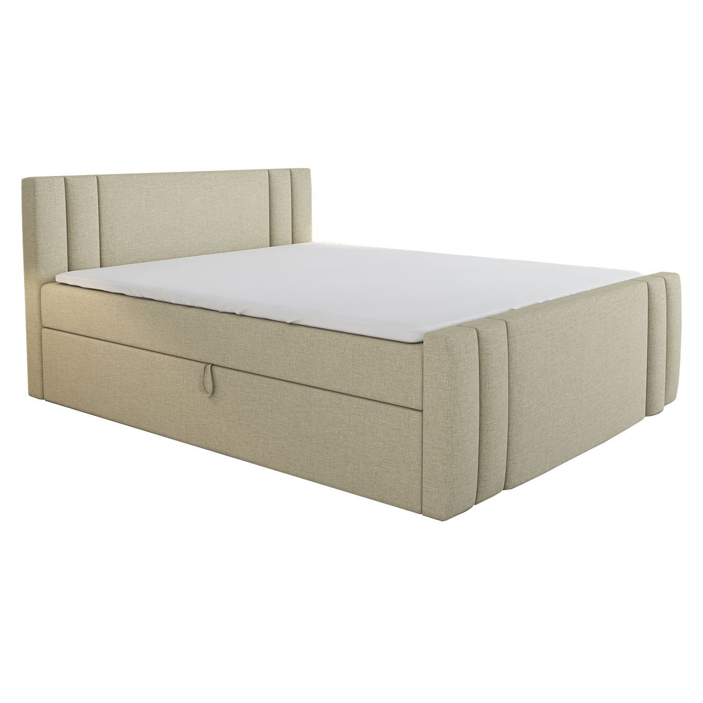 A&J MöbelLand GmbH Boxspringbett ALF mit 2 Bettkästen und Topper. (Boxspringbett mit Bettkasten und gepolstertem Kopfteil. Inclusive Topper!, TOP ANGEBOT), Länge 216 cm Höhe 106 cm von A&J MöbelLand GmbH
