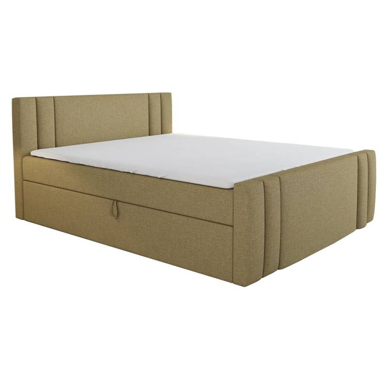 A&J MöbelLand GmbH Boxspringbett ALF mit 2 Bettkästen und Topper. (Boxspringbett mit Bettkasten und gepolstertem Kopfteil. Inclusive Topper!, TOP ANGEBOT), Länge 216 cm Höhe 106 cm von A&J MöbelLand GmbH