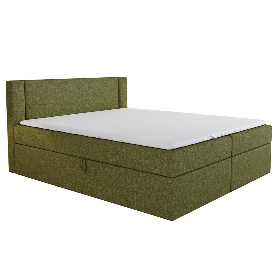 A&J MöbelLand GmbH Boxspringbett ALI mit 2 Bettkästen und Topper. (Boxspringbett mit Bettkasten und gepolstertem Kopfteil. Inclisive Topper!, TOP ANGEBOT), Länge 208 cm Höhe 106 cm von A&J MöbelLand GmbH