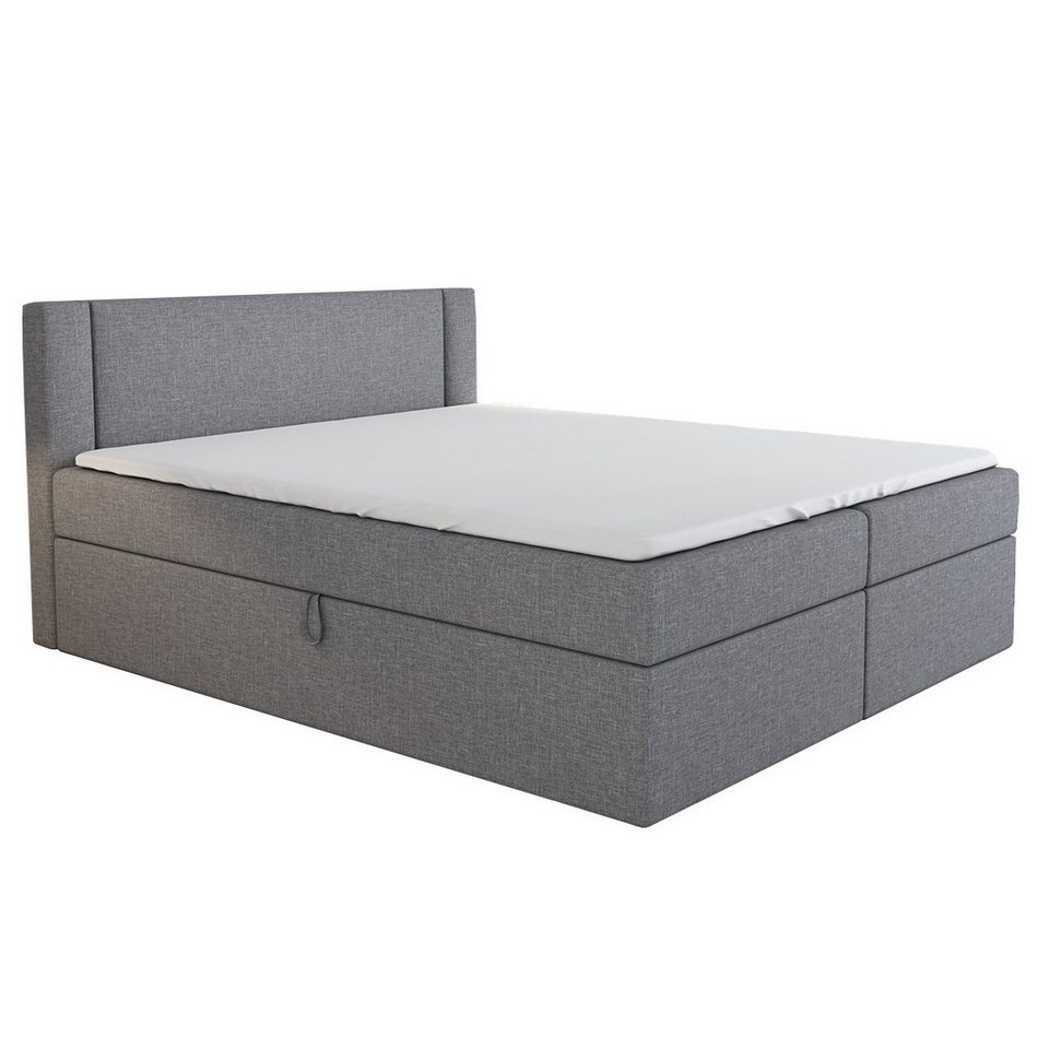 A&J MöbelLand GmbH Boxspringbett ALI mit 2 Bettkästen und Topper. (Boxspringbett mit Bettkasten und gepolstertem Kopfteil. Inclisive Topper!, TOP ANGEBOT), Länge 208 cm Höhe 106 cm von A&J MöbelLand GmbH