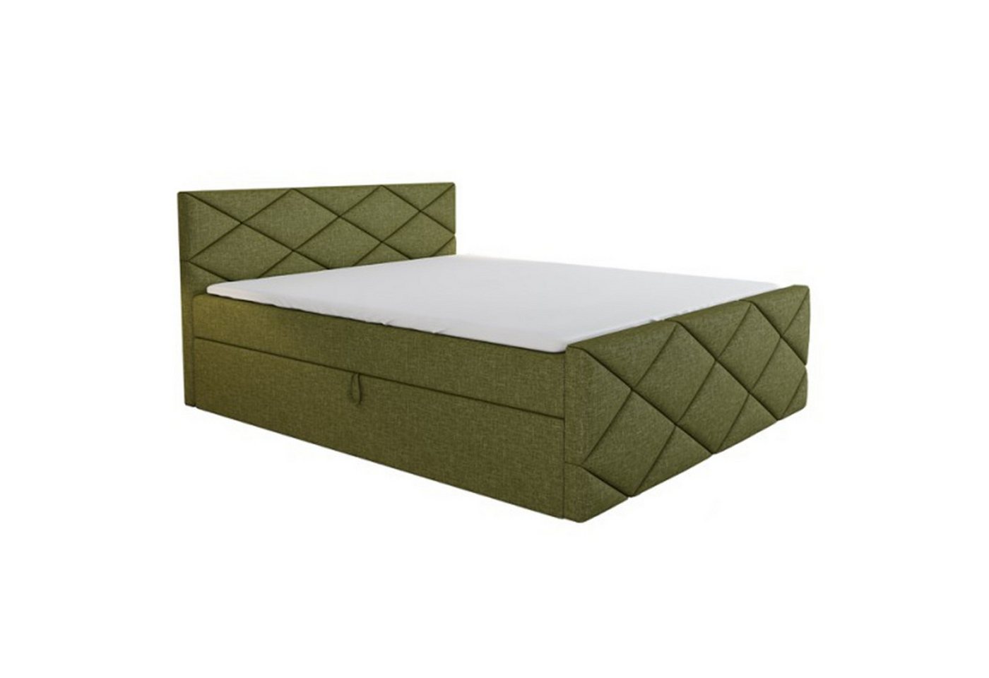 A&J MöbelLand GmbH Boxspringbett AXU mit Bettkasten, Topper und gepolstertem Kopfteil. (Boxspringbett mit Bettkasten und gepolstertem Kopfteil. Inclusive Topper!, TOP ANGEBOT), Länge 216 cm Höhe 106 cm von A&J MöbelLand GmbH
