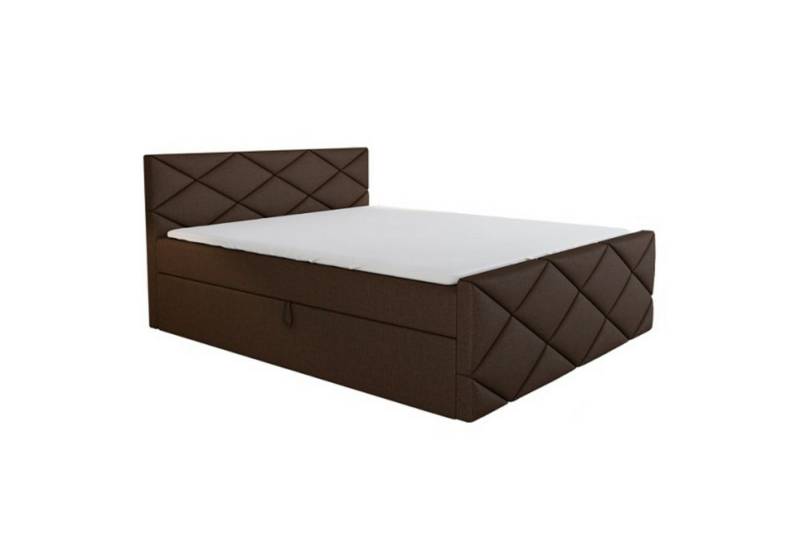 A&J MöbelLand GmbH Boxspringbett AXU mit Bettkasten, Topper und gepolstertem Kopfteil. (Boxspringbett mit Bettkasten und gepolstertem Kopfteil. Inclusive Topper!, TOP ANGEBOT), Länge 216 cm Höhe 106 cm von A&J MöbelLand GmbH