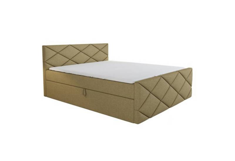 A&J MöbelLand GmbH Boxspringbett AXU mit Bettkasten, Topper und gepolstertem Kopfteil. (Boxspringbett mit Bettkasten und gepolstertem Kopfteil. Inclusive Topper!, TOP ANGEBOT), Länge 216 cm Höhe 106 cm von A&J MöbelLand GmbH
