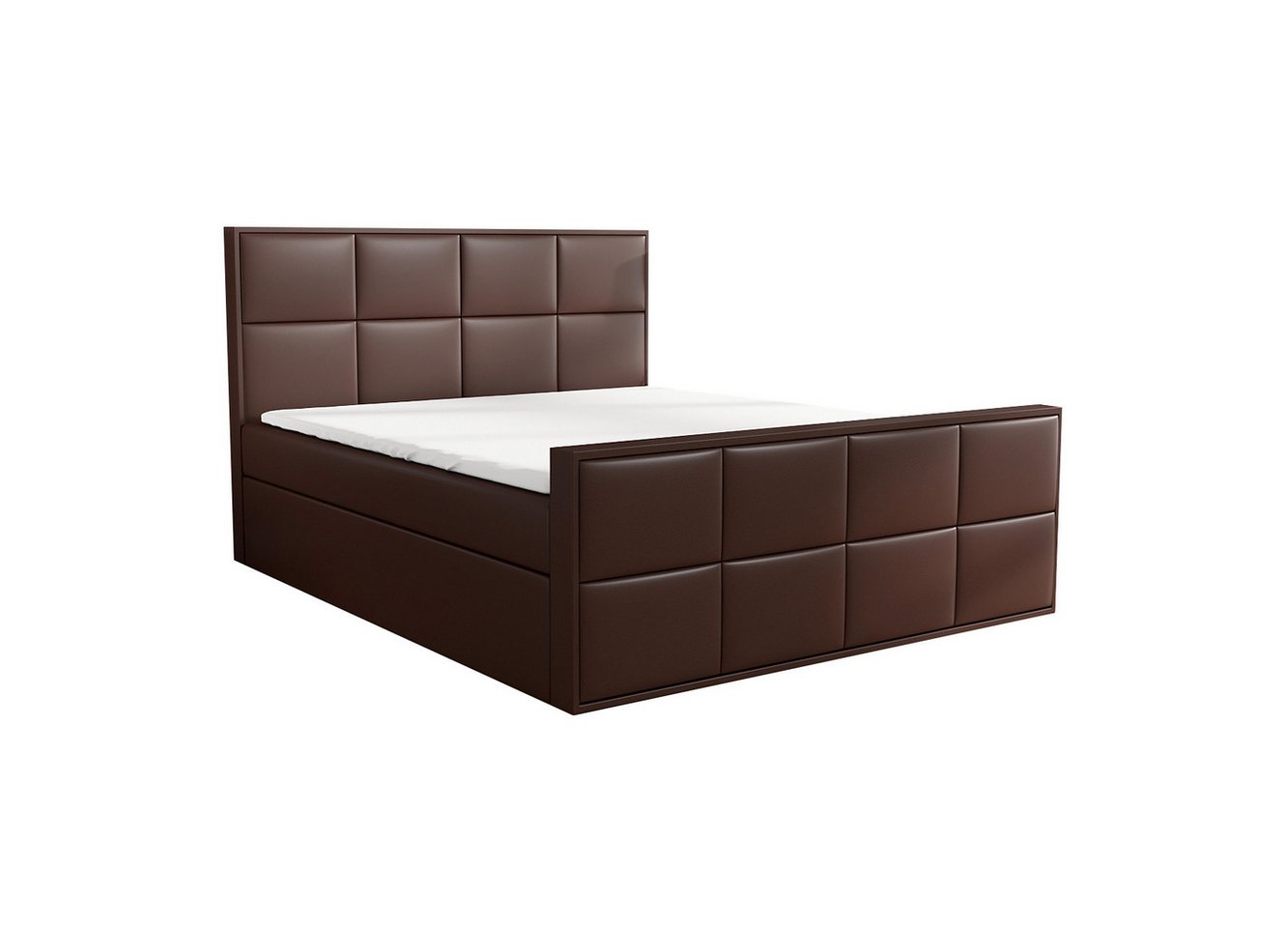 A&J MöbelLand GmbH Boxspringbett BARD mit Bettkasten, Topper und gepolstertem Kopfteil. (Boxspringbett mit Bettkasten und gepolstertem Kopfteil. Inclusive Topper !, TOP ANGEBOT), Länge 216 cm Höhe 106 cm von A&J MöbelLand GmbH