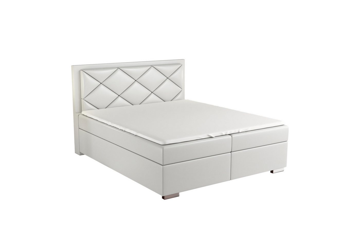 A&J MöbelLand GmbH Boxspringbett BERA mit 2 Bettkästen, Bonell-Matratze und Topper. (Boxspringbett mit Bettkasten und gepolstertem Kopfteil. Inclusive Topper!, TOP ANGEBOT), Länge 208 cm Höhe 106 cm von A&J MöbelLand GmbH