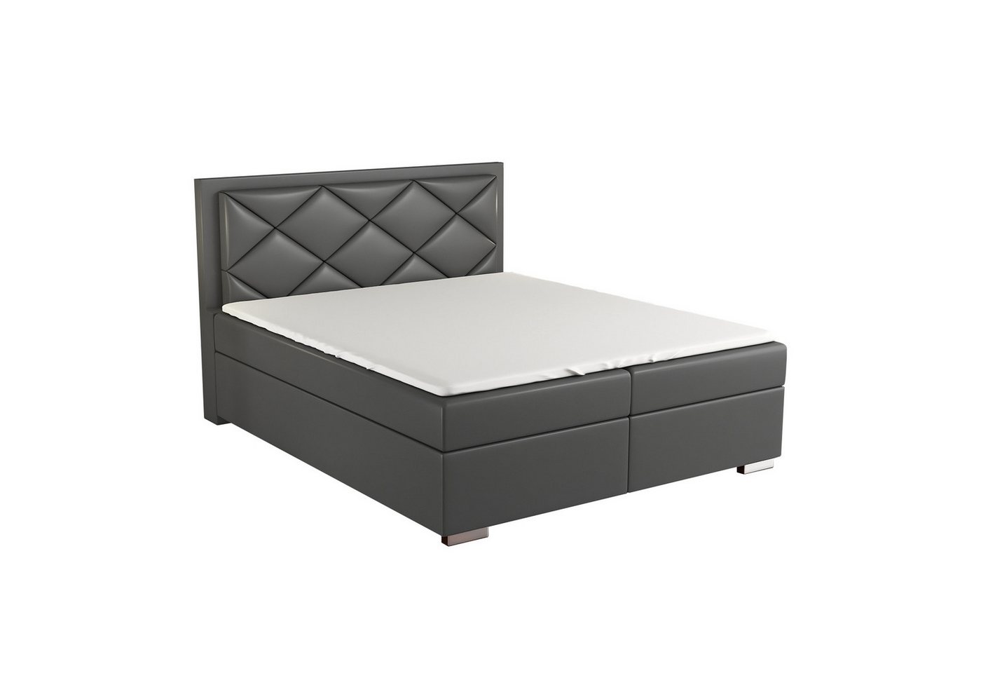 A&J MöbelLand GmbH Boxspringbett BERA mit 2 Bettkästen, Bonell-Matratze und Topper. (Boxspringbett mit Bettkasten und gepolstertem Kopfteil. Inclusive Topper!, TOP ANGEBOT), Länge 208 cm Höhe 106 cm von A&J MöbelLand GmbH