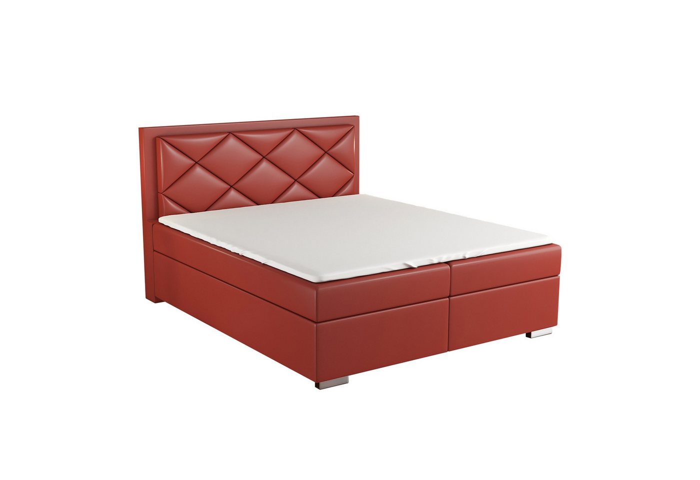A&J MöbelLand GmbH Boxspringbett BERA mit 2 Bettkästen, Bonell-Matratze und Topper. (Boxspringbett mit Bettkasten und gepolstertem Kopfteil. Inclusive Topper!, TOP ANGEBOT), Länge 208 cm Höhe 106 cm von A&J MöbelLand GmbH