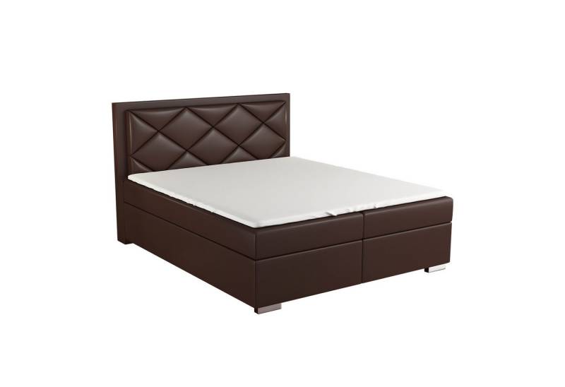 A&J MöbelLand GmbH Boxspringbett BERA mit 2 Bettkästen, Bonell-Matratze und Topper. (Boxspringbett mit Bettkasten und gepolstertem Kopfteil. Inclusive Topper!, TOP ANGEBOT), Länge 208 cm Höhe 106 cm von A&J MöbelLand GmbH