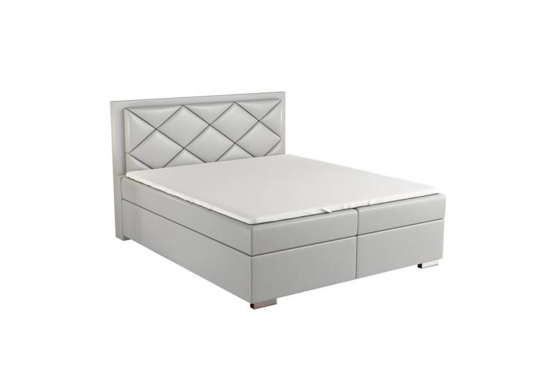 A&J MöbelLand GmbH Boxspringbett BERA mit 2 Bettkästen, Bonell-Matratze und Topper. (Boxspringbett mit Bettkasten und gepolstertem Kopfteil. Inclusive Topper!, TOP ANGEBOT), Länge 208 cm Höhe 106 cm von A&J MöbelLand GmbH