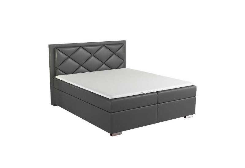 A&J MöbelLand GmbH Boxspringbett BERA mit 2 Bettkästen, Bonell-Matratze und Topper. (Boxspringbett mit Bettkasten und gepolstertem Kopfteil. Inclusive Topper!, TOP ANGEBOT), Länge 208 cm Höhe 106 cm von A&J MöbelLand GmbH
