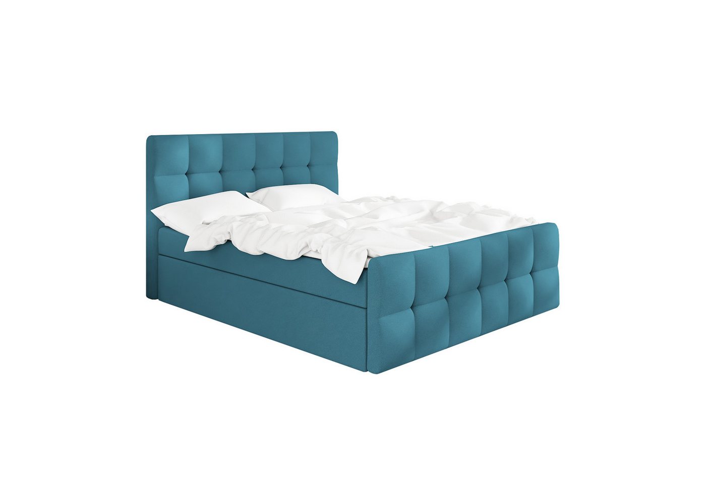 A&J MöbelLand GmbH Boxspringbett BERG mit 2 Bettkästen und Topper. (Boxspringbett mit Bettkasten und gepolstertem Kopfteil. Inclusiv Topper !, TOP ANGEBOT), Länge 216 cm Höhe 106 cm von A&J MöbelLand GmbH