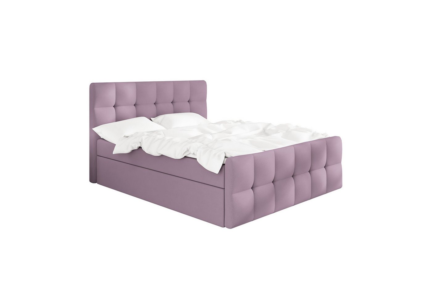 A&J MöbelLand GmbH Boxspringbett BERG mit 2 Bettkästen und Topper. (Boxspringbett mit Bettkasten und gepolstertem Kopfteil. Inclusiv Topper !, TOP ANGEBOT), Länge 216 cm Höhe 106 cm von A&J MöbelLand GmbH