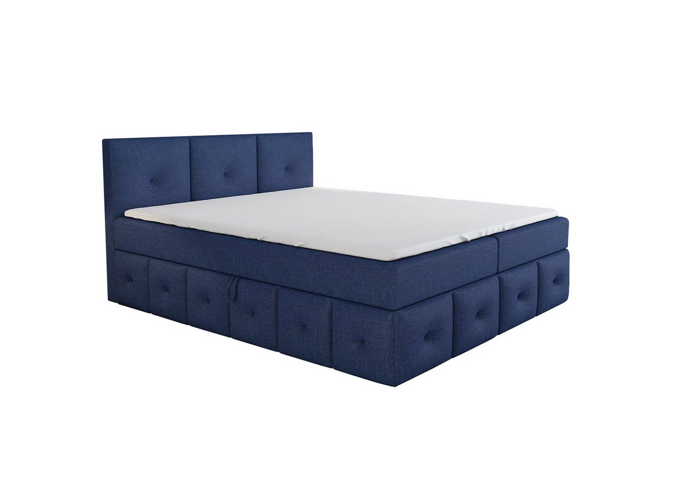 A&J MöbelLand GmbH Boxspringbett BOLLI mit 2 Bettkästen und Topper. (Boxspringbett mit Bettkasten und gepolstertem Kopfteil. Inclusive Topper !, TOP ANGEBOT), Länge 208 cm Höhe 106 cm von A&J MöbelLand GmbH