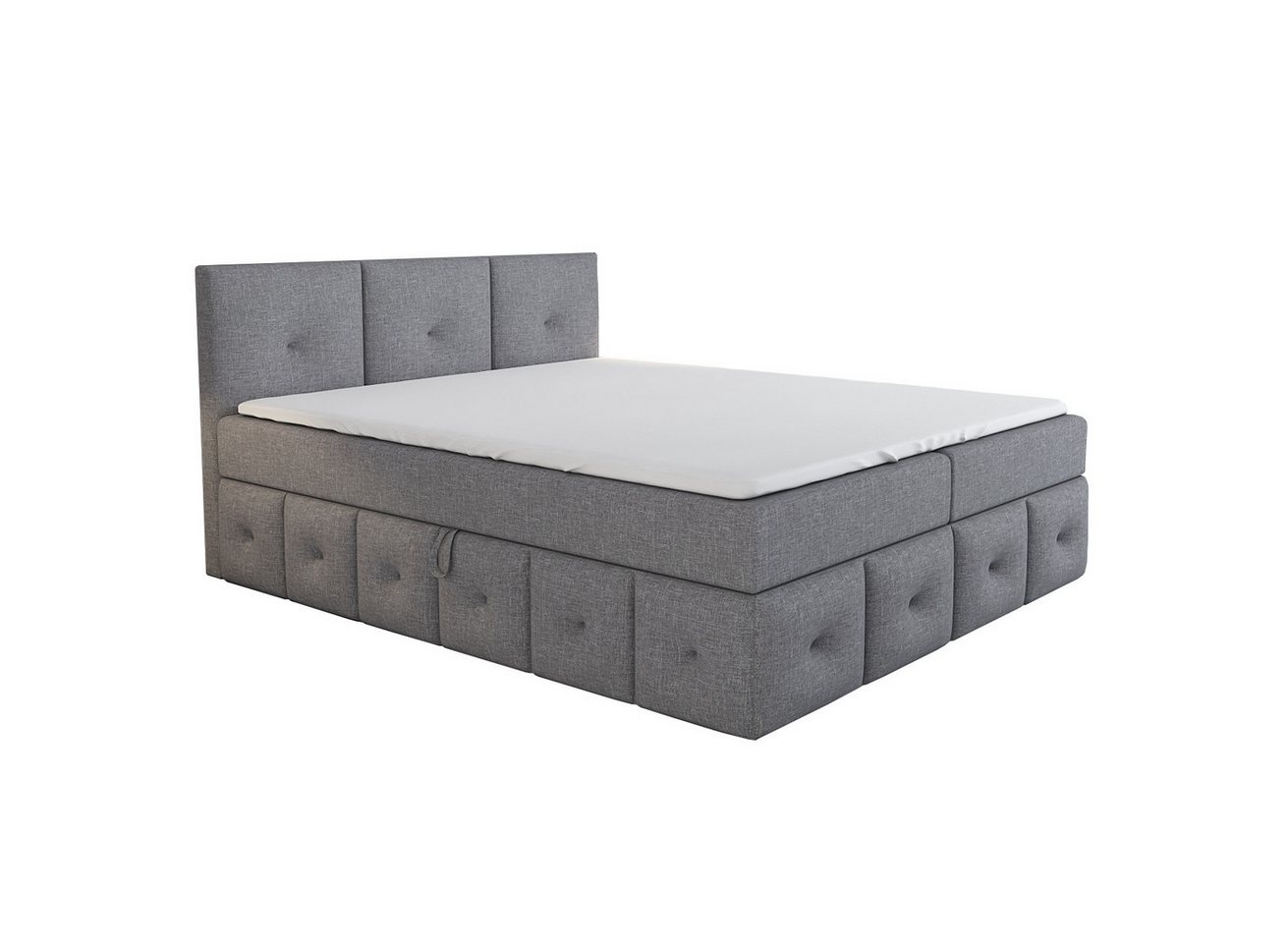 A&J MöbelLand GmbH Boxspringbett BOLLI mit 2 Bettkästen und Topper. (Boxspringbett mit Bettkasten und gepolstertem Kopfteil. Inclusive Topper !, TOP ANGEBOT), Länge 208 cm Höhe 106 cm von A&J MöbelLand GmbH