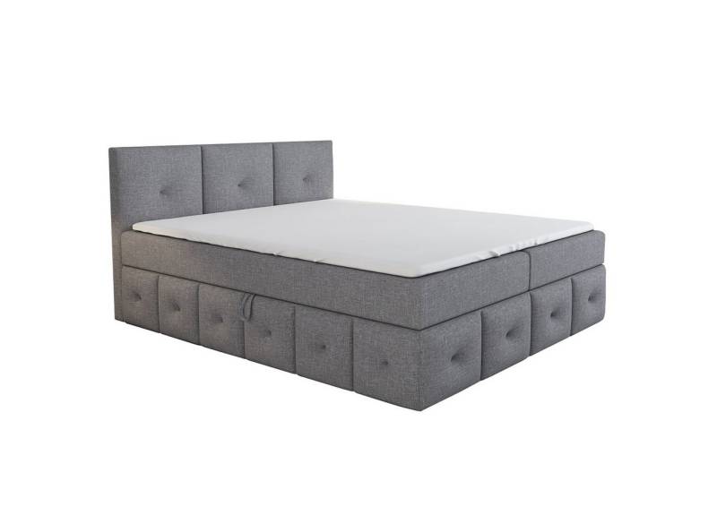 A&J MöbelLand GmbH Boxspringbett BOLLI mit 2 Bettkästen und Topper. (Boxspringbett mit Bettkasten und gepolstertem Kopfteil. Inclusive Topper !, TOP ANGEBOT), Länge 208 cm Höhe 106 cm von A&J MöbelLand GmbH