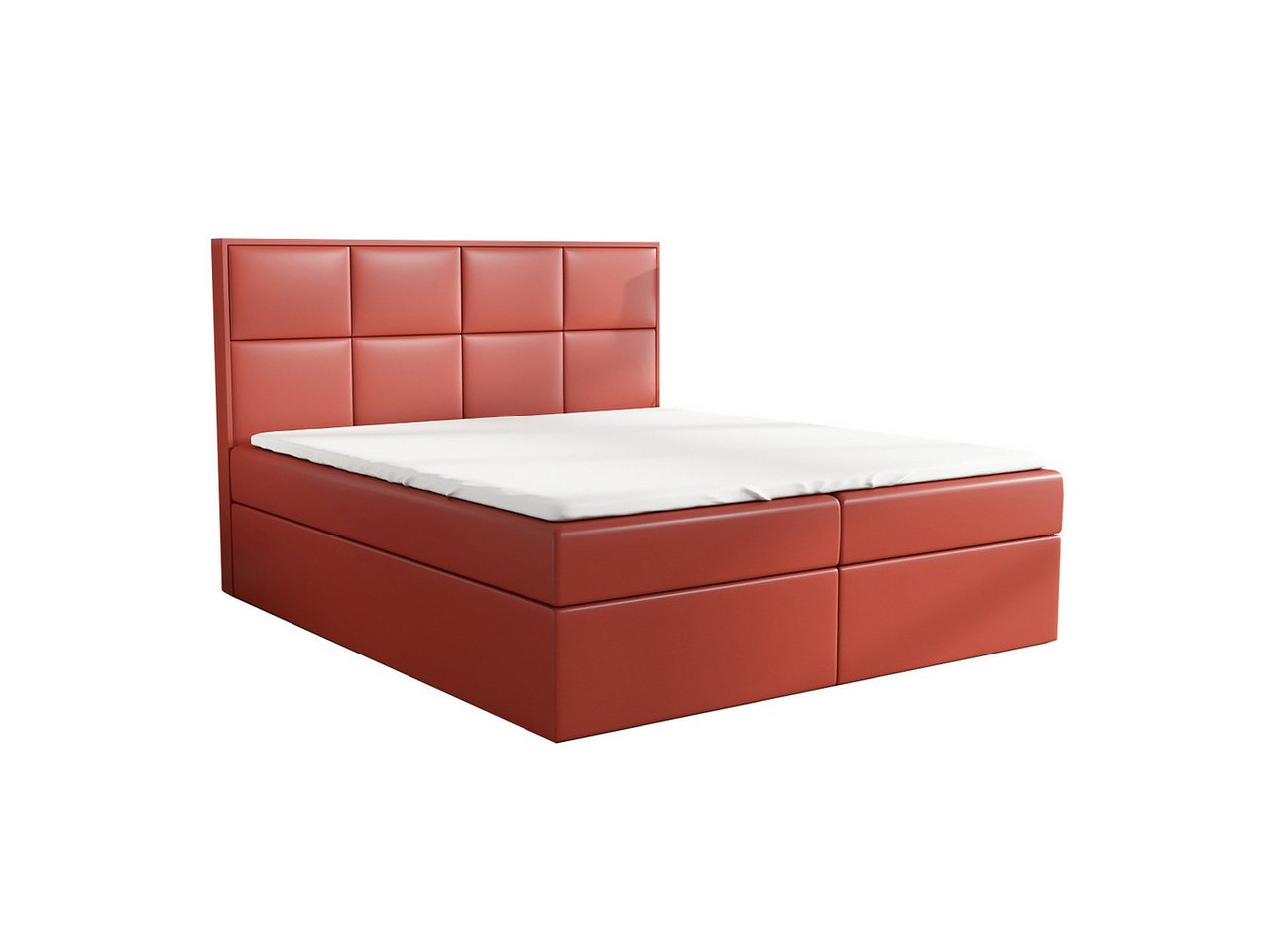 A&J MöbelLand GmbH Boxspringbett DAN mit 2 Bettkästen, Bonell-Matratze und Topper. (Boxspringbett mit Bettkasten und gepolstertem Kopfteil. Inclusive Topper !, TOP ANGEBOT), Länge 208 cm Höhe 106 cm von A&J MöbelLand GmbH