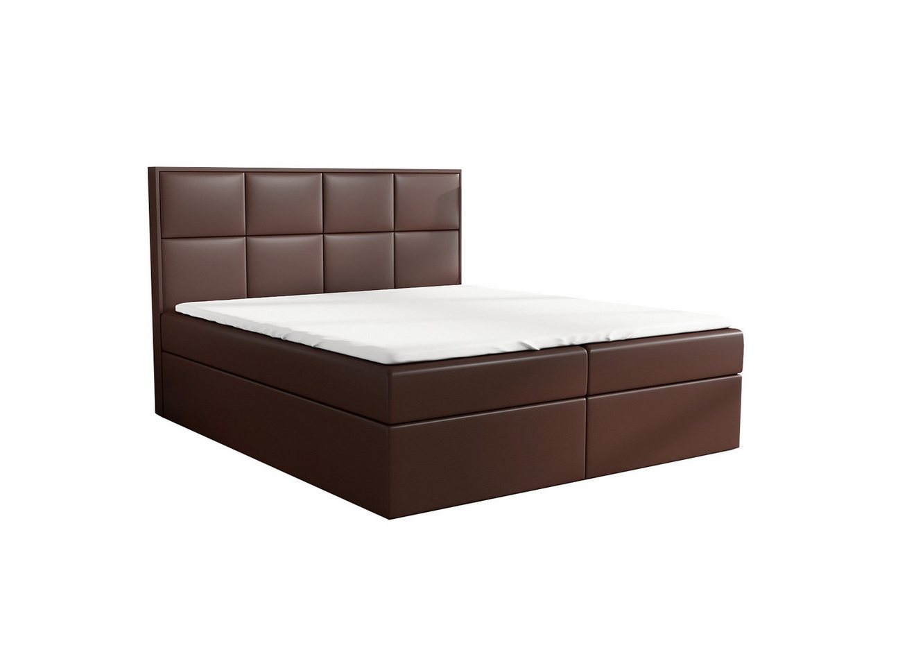 A&J MöbelLand GmbH Boxspringbett DAN mit 2 Bettkästen, Bonell-Matratze und Topper. (Boxspringbett mit Bettkasten und gepolstertem Kopfteil. Inclusive Topper !, TOP ANGEBOT), Länge 208 cm Höhe 106 cm von A&J MöbelLand GmbH