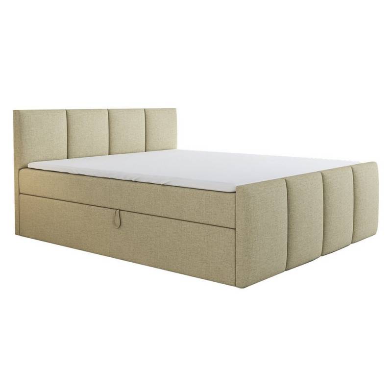A&J MöbelLand GmbH Boxspringbett ECOS mit Bonell-Matratze und Topper. (Boxspringbett mit Bettkasten und gepolstertem Kopfteil. Inclusive Topper !, TOP ANGEBOT), Länge 216 cm Höhe 106 cm von A&J MöbelLand GmbH