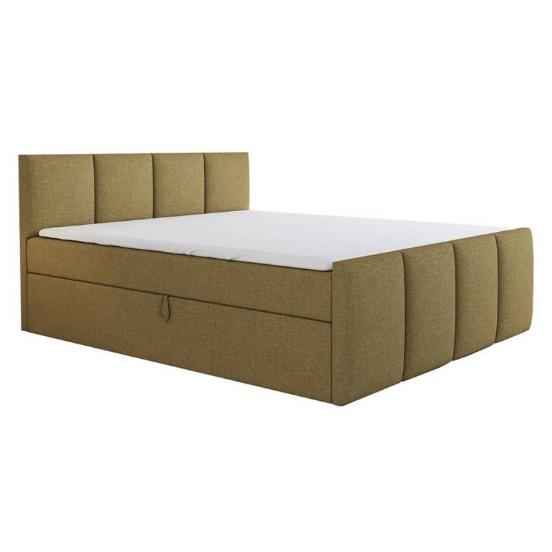 A&J MöbelLand GmbH Boxspringbett ECOS mit Bonell-Matratze und Topper. (Boxspringbett mit Bettkasten und gepolstertem Kopfteil. Inclusive Topper !, TOP ANGEBOT), Länge 216 cm Höhe 106 cm von A&J MöbelLand GmbH
