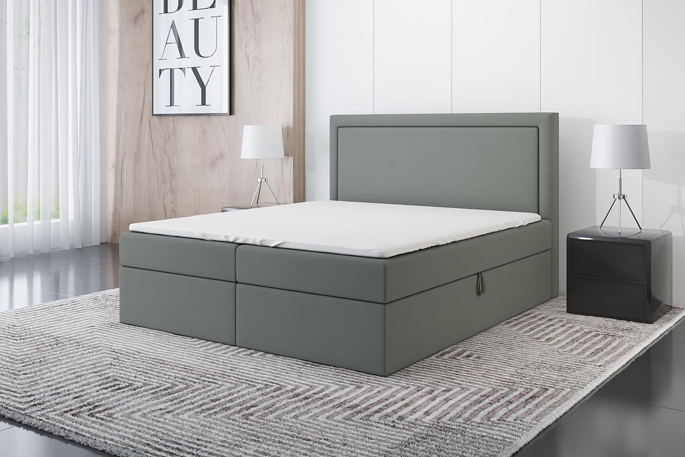 A&J MöbelLand GmbH Boxspringbett FRODI mit 2 Bettkästen und Topper. von A&J MöbelLand GmbH