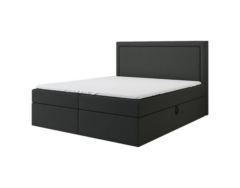 A&J MöbelLand GmbH Boxspringbett FRODI mit Bettkasten, Topper und gepolstertem Kopfteil. (Boxspringbett mit Bettkasten und gepolstertem Kopfteil. Inclusive Topper !, TOP ANGEBOT), Länge 208cm Höhe 106 cm von A&J MöbelLand GmbH
