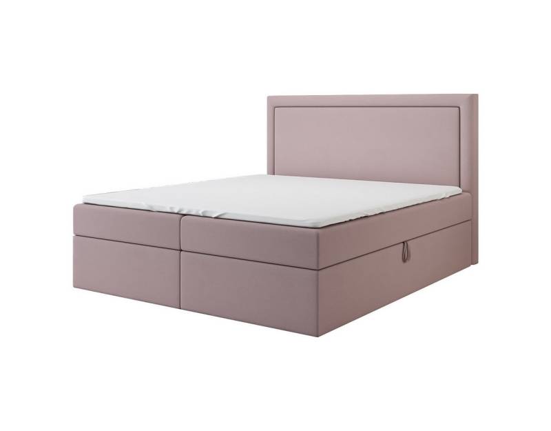 A&J MöbelLand GmbH Boxspringbett FRODI mit Bettkasten, Topper und gepolstertem Kopfteil. (Boxspringbett mit Bettkasten und gepolstertem Kopfteil. Inclusive Topper !, TOP ANGEBOT), Länge 208cm Höhe 106 cm von A&J MöbelLand GmbH